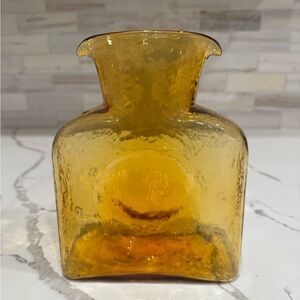 Blenko Amber Art Glass Double Spout Water Bottle. 1938
